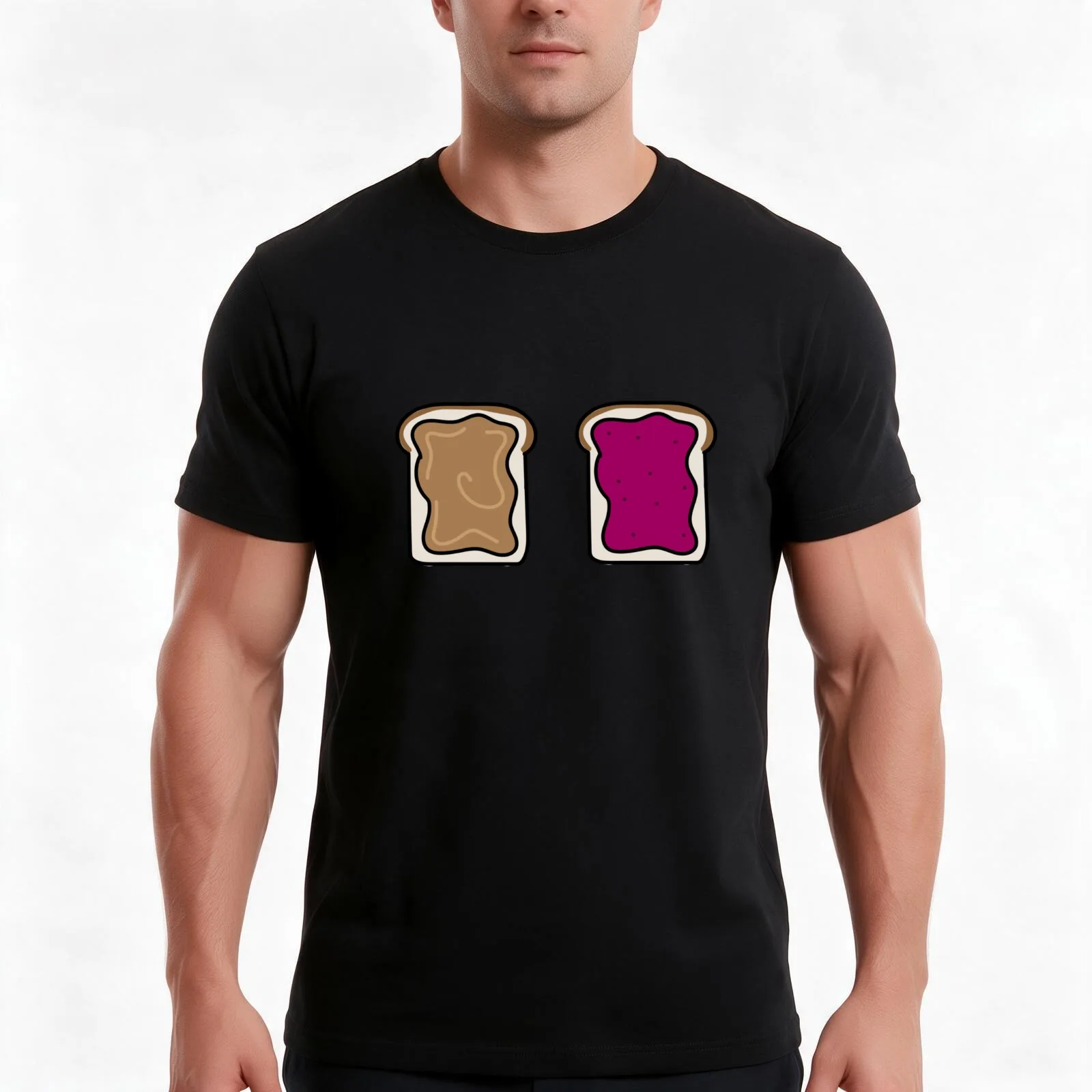funny toast and butter cartoon,PB&J,toast and butter cartoon,pb and j,pbj,pb,toast,breakfast,cute T-Shirt, Vintage Graphic Print
