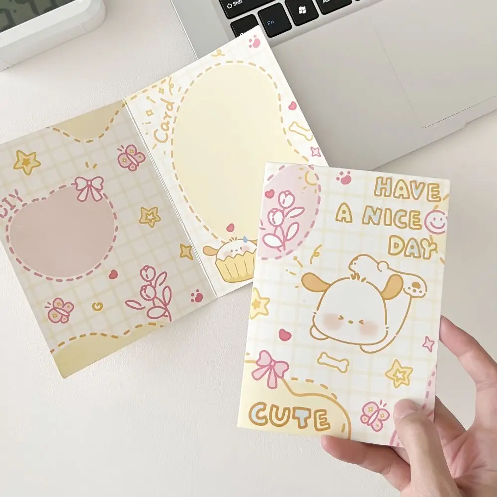 10pcs Paper Greeting Card Paper Material Fold Card Cute Small Card Packaging Fold Dog Decorate Cartoon Folding Cards Message