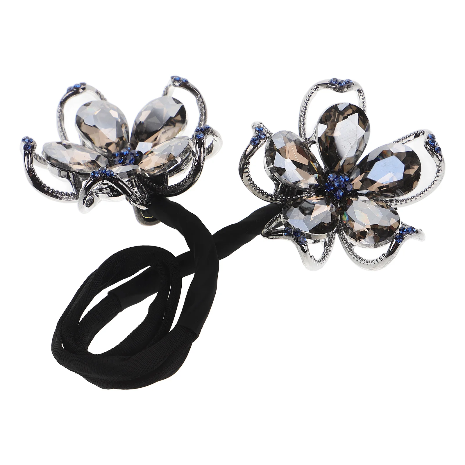 

Sparkling Rhinestone Crystal Flower Bun Maker Twist Tool Lazy Styler Donut Shaper For Women Updos Chignons Bridal Hanfu Buns