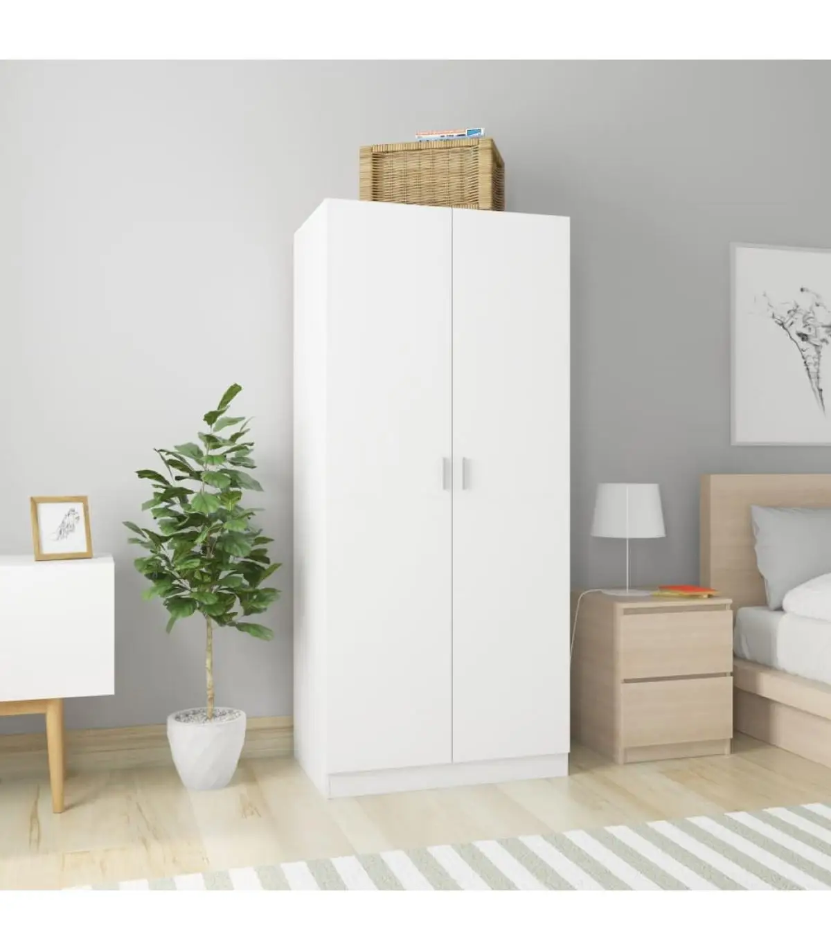 White plywood wardrobe wardrobes 80x52x180 cm