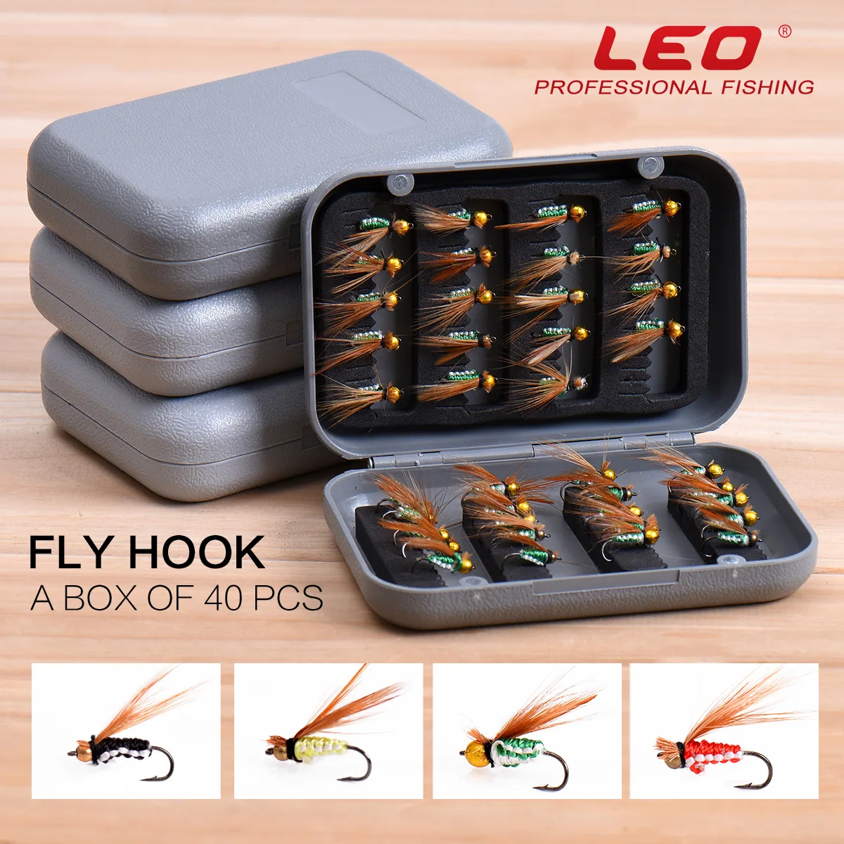 Fly Trout Bait Stream Fishing Fly Fishing Boxed Bait 40-box Set of Flying Insects Nymph Bait Barbed Handmade Flies Lures Popper