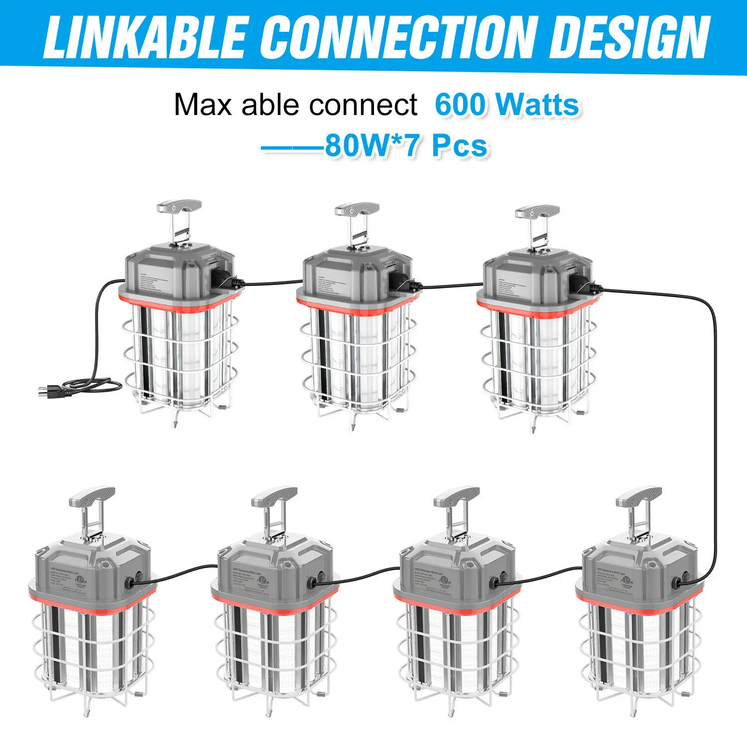 Imagem -05 - Pendurado Linkable Iluminação Led para Túnel Jobsite Trabalho Temporário Construção ao ar Livre 150w Anos de Garantia Ac100277v