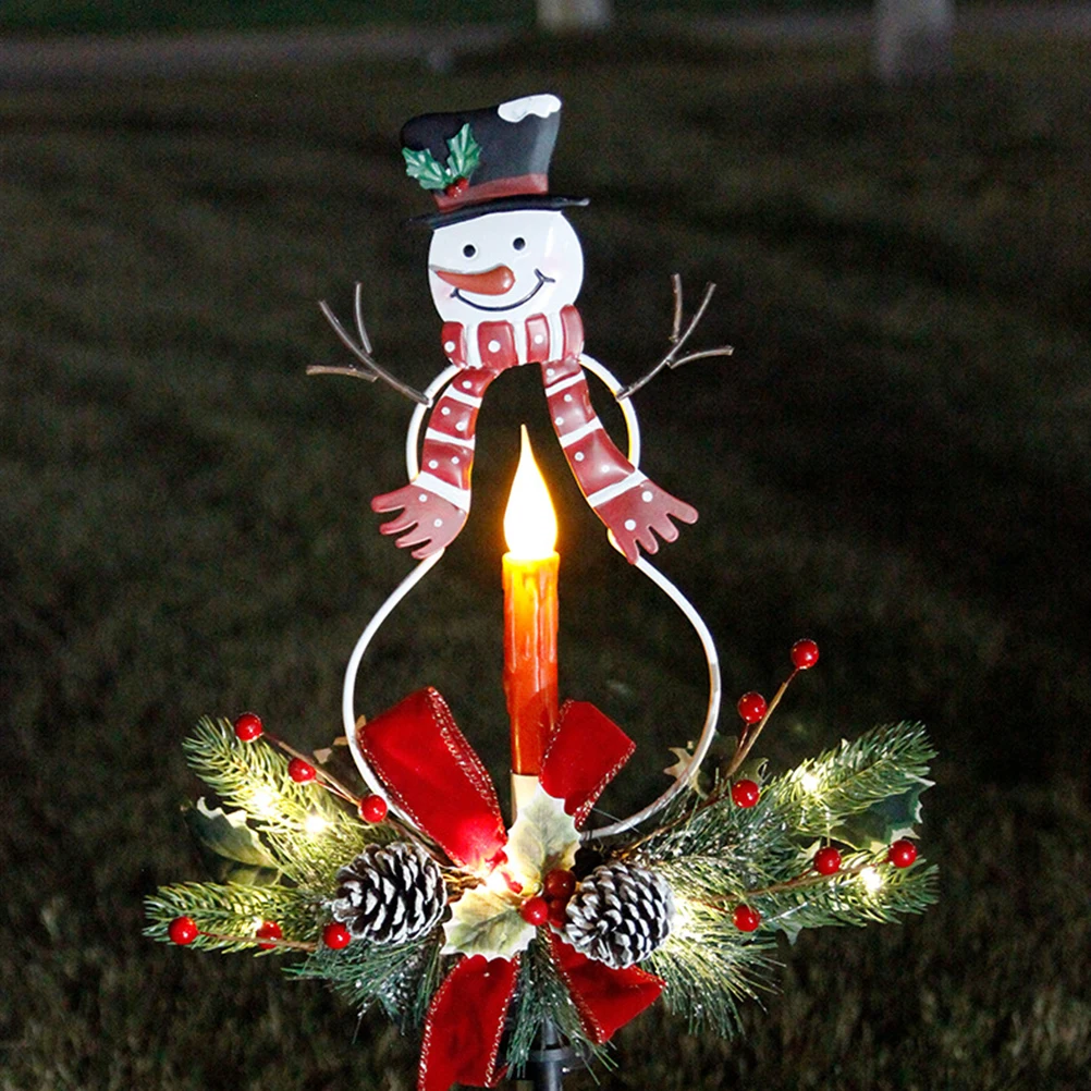 

Water Proof Snowman Plug Lights outside Solar Christmas Decor Outdoor Abs Lawn Lamp