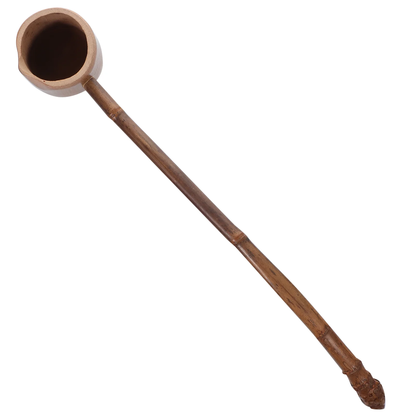 Long-handled Bailer Carbonized Bamboo Root Spoon Water Ladle Scoop Tea Accessories for Home Tea House