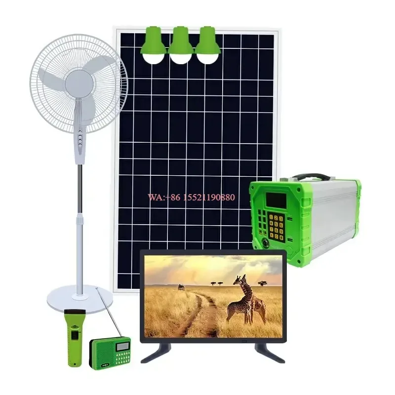 wmwmnu Easy to Install Off Grid Solar Home Lighting Power Kits Energy Systems for Home Lighting and Phone Charging