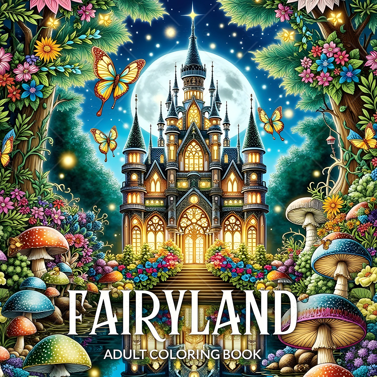  FAIRYLAND Adult Coloring Book for Stress Relief - Anti-Anxiety Mindfulness Art Therapy with Creative Painting Pages