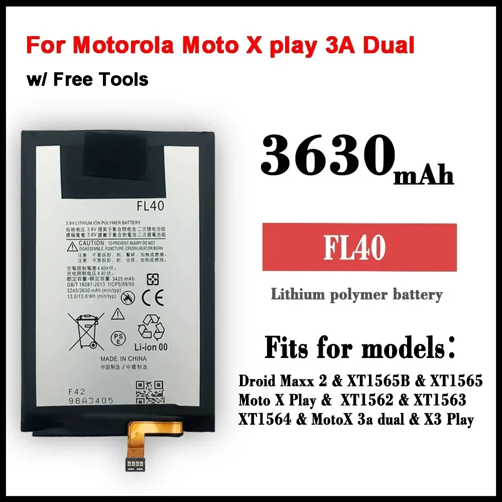 NEW  Battery for Motorola Moto X play 3A Dual XT1543 XT1544 XT1560 XT1561 XT1562 XT1563 FL40 Replacement Battery