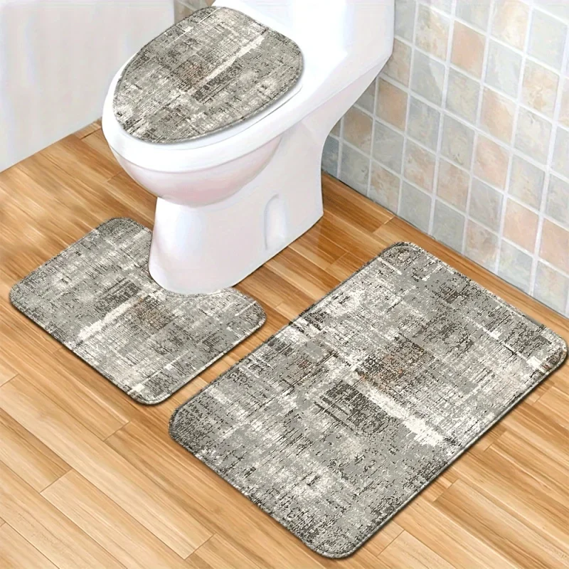 

1/3 шт. однотонный простой напольный коврик, набор чехлов для унитаза, ковер для унитаза, впитывающий коврик для ванной комнаты, набор из трех предметов для ванной комнаты, нескользящий M