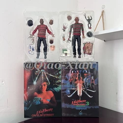 NECA Freddy Krueger Action Figure Collectible Model Toy Halloween Christina Horror Decoration Gifts Face Changable