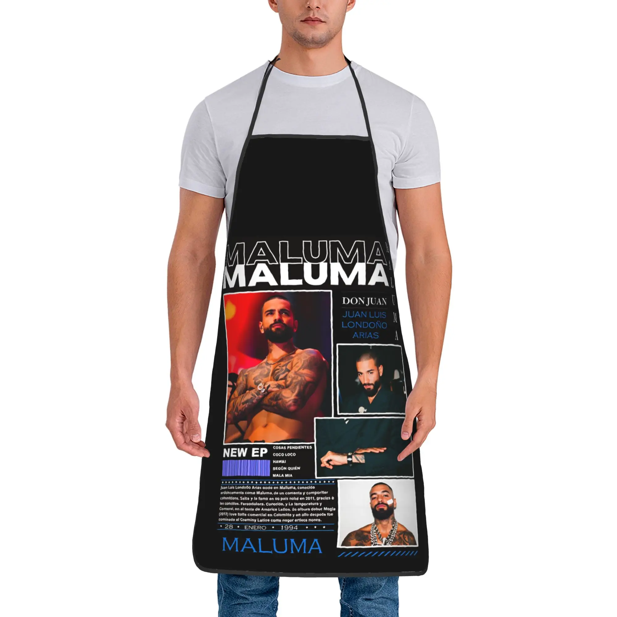 

Модные фартуки Rauw Alejandro, Пуэрто-Риканские, без карманов, для уборки, маникюра, кухни, дома