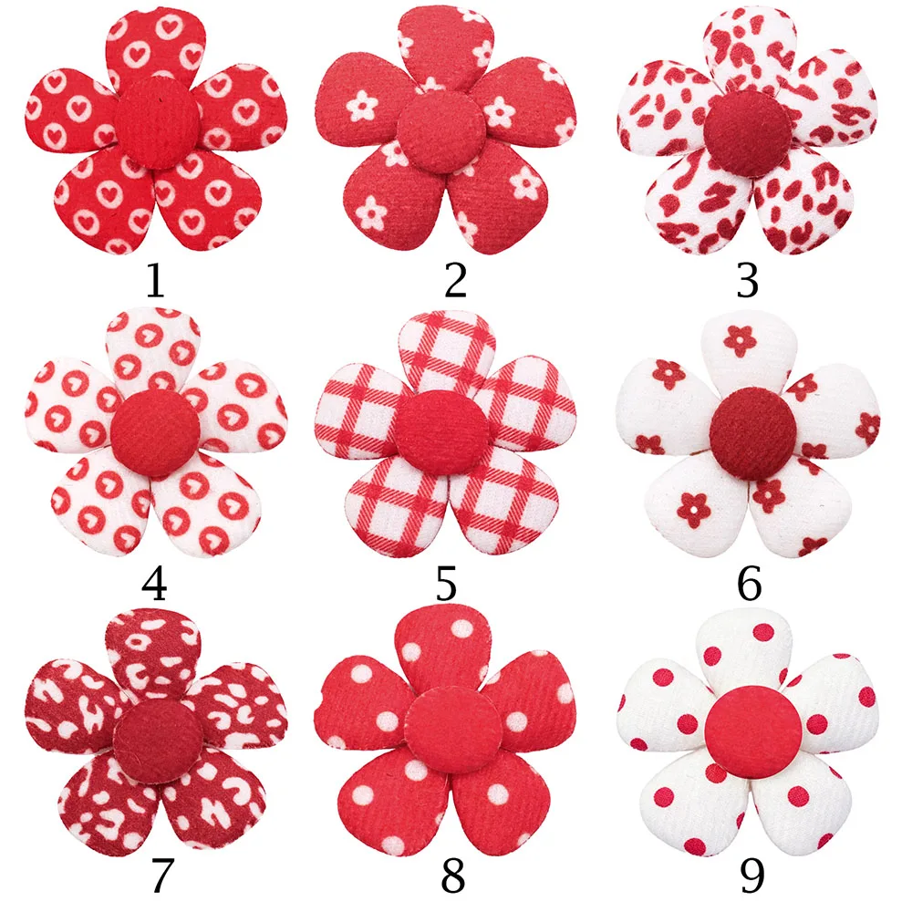 10/20/30 Stück Rote Blumen-Haarschleifen für Hunde mit Gummibändern, Handgefertigte Welpen-Haarschleifen, Niedliche Haarschmuck-Accessoires für Hunde zum Neuen Jahr – Detail 6
