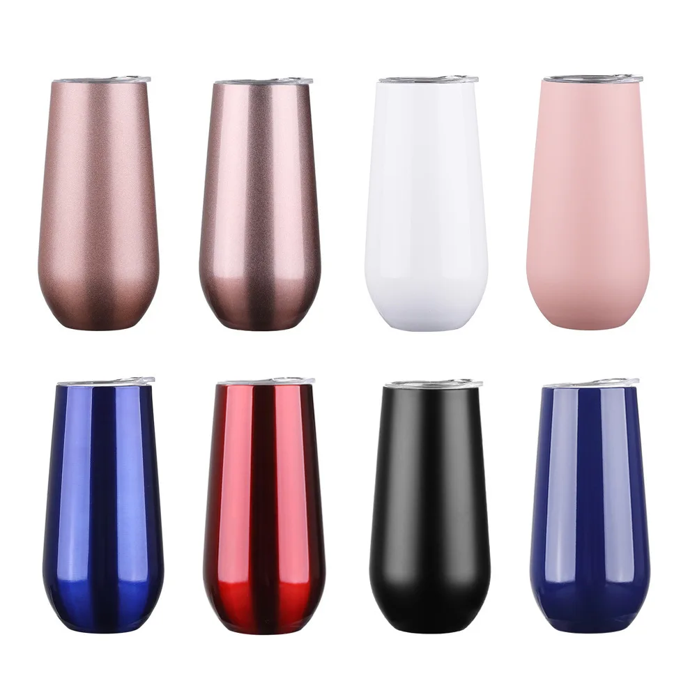 

Wholesale Cafe Double Wall U Shape Stainless Steel 6oz Coffee Mug Drinking Wine Mug 180ml Insulated Thermos Vacuum Cups