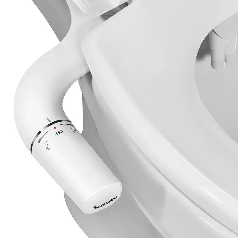 SAMODRA Bidetbevestiging Ultraslank toiletbrilbevestiging Bidet met dubbel mondstuk Verstelbare waterdruk Niet-elektrische kontsproeier - afbeelding 2
