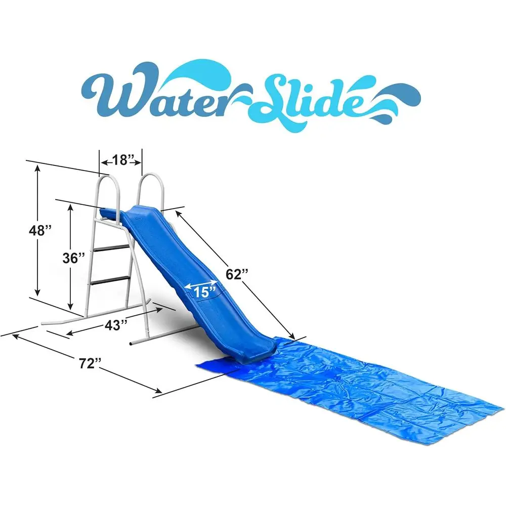 Freestanding 6ft Water Slide with Tarping for Outdoor Fun - Easy Setup, Adjustable Sprinkler, US-Made