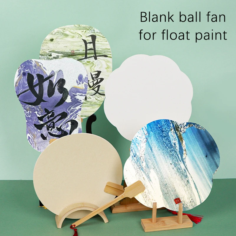 Summer Paint Fan Acrylic Paint DIY Materials Funny Hand-painted Drift Paint Auxiliary Material Stationery Art Decor Gift