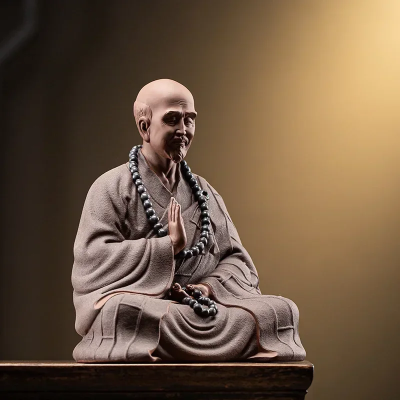 Chinese Zen historical figure Master Hongyi statue Ceramic handmade Home living room office decoration crafts Gift souvenir