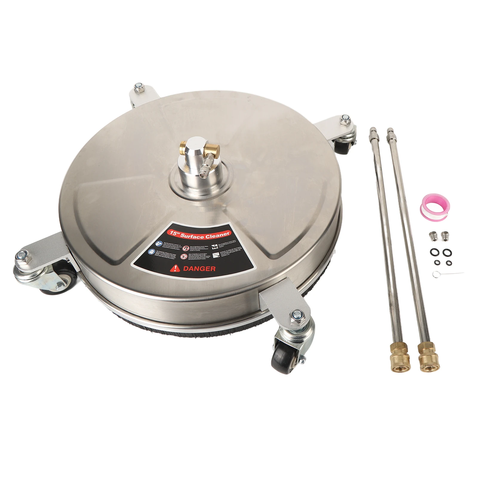 15 Inch Pressure Washer Surface Cleaner Professional 4000PSI Surface Cleaner with 4 Wheels 1/4inch Quick Connector