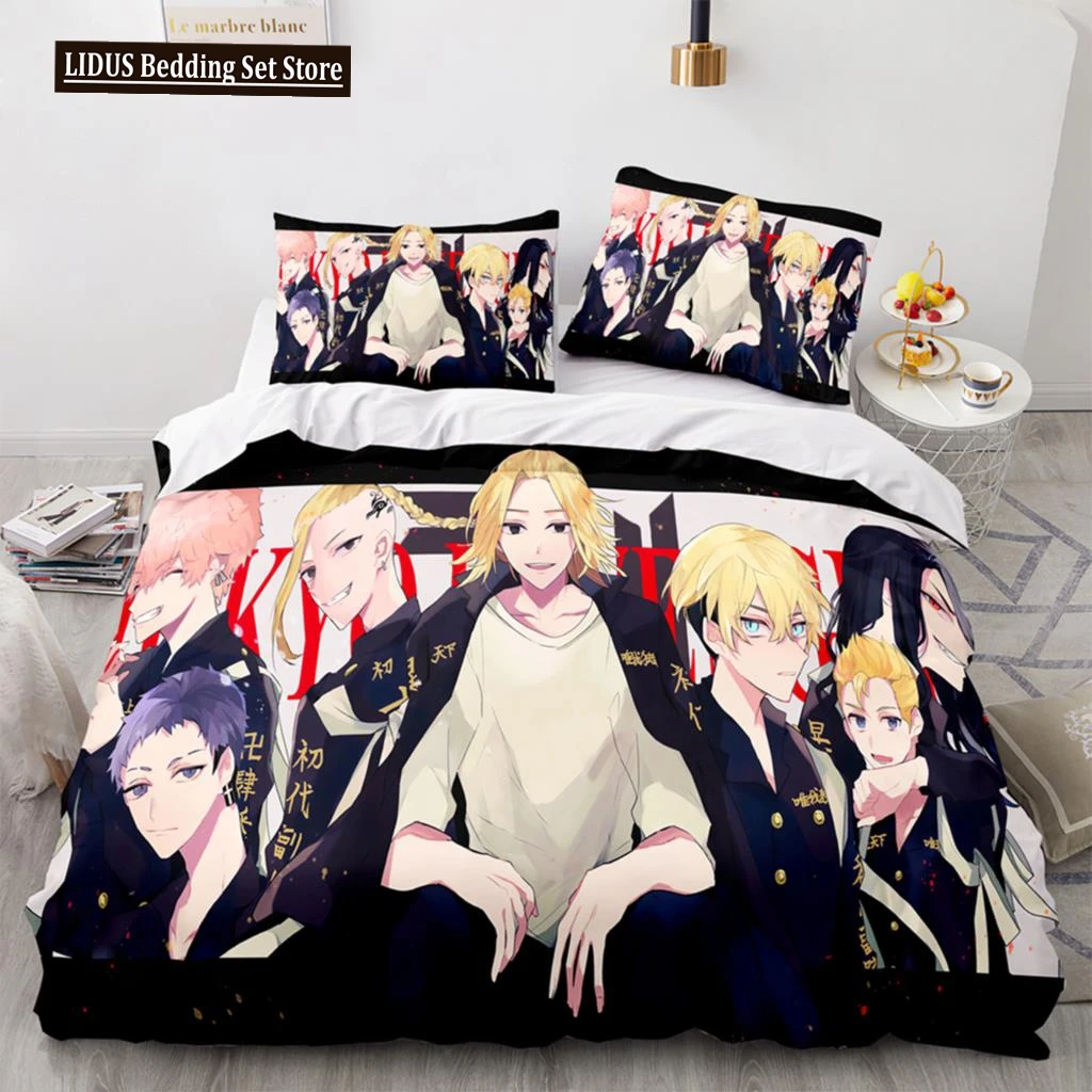 

Anime Tokyo Revengers Ryuguuji Ken Sano Manjiro Duvet Cover Cartoon Bedding Sets Bed Set Quilt Comforter Covers Home Textiles