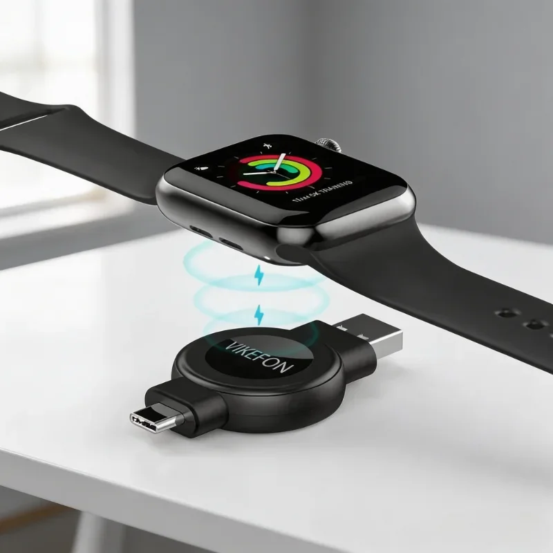 2‑in‑1 Magnetic Smart Watch Wireless Charger USB‑A & Type‑C Dual‑Port Travel Charging Adapter for Apple Watch amd Galaxy Watch
