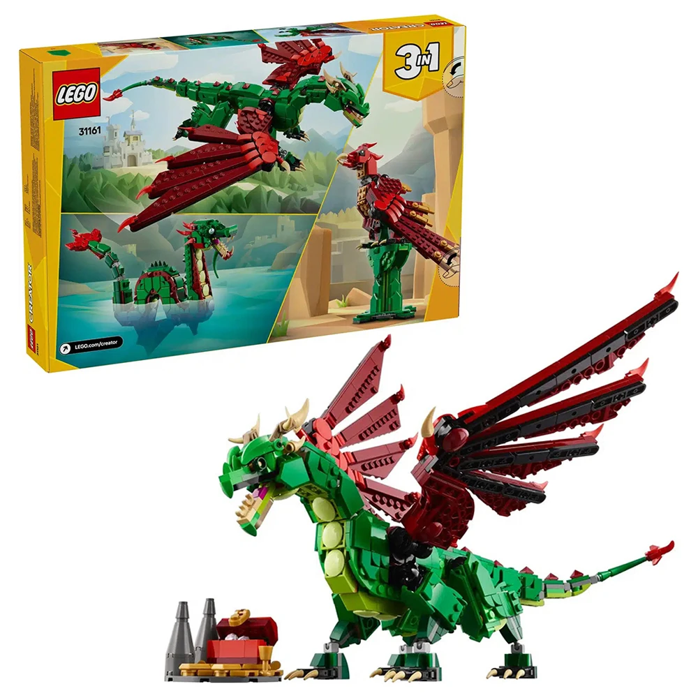 

Lego Block 31161, средневековый летающий дракон, детские и мужские сборочные блоки, детская игрушка в подарок