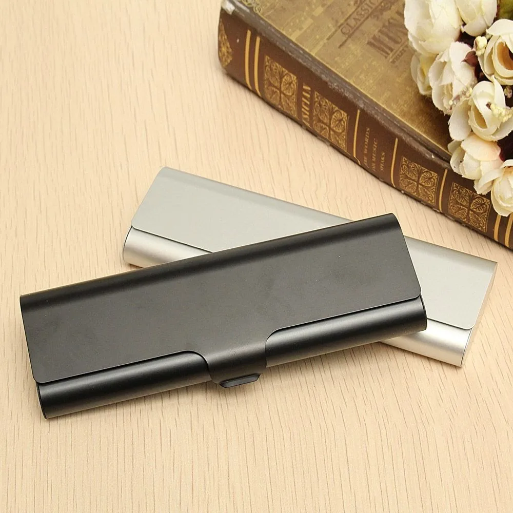 1Pcs Slim Matte Hard Metal Spectacles Glasses Protection Black Silver Eyeglasses Case Travel Portable Holder Box Gifts