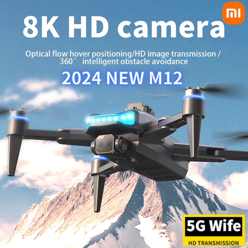 

Дрон Xiaomi Mijia M12 RC 8K Wifi Профессиональный Квадрокоптер с тремя камерами для аэрофотосъемки с углом обзора 360 ° для предотвращения препятствий