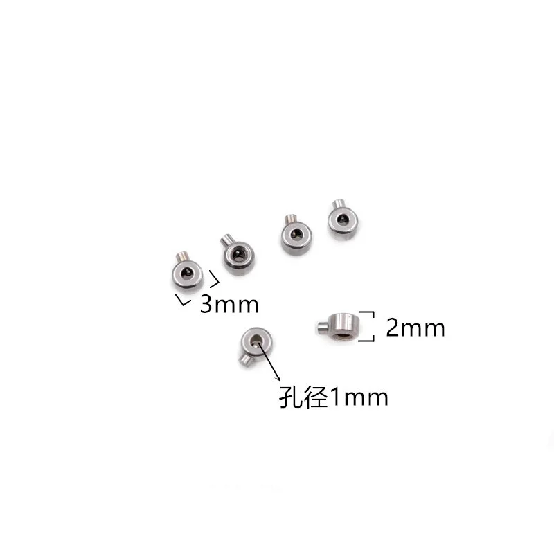 30pcs Stainless Steel Stopper Beads Crimp End Beads for Wire Stopper Rondelle Beads PVD Coating Golden DIY Jewelry Accessories