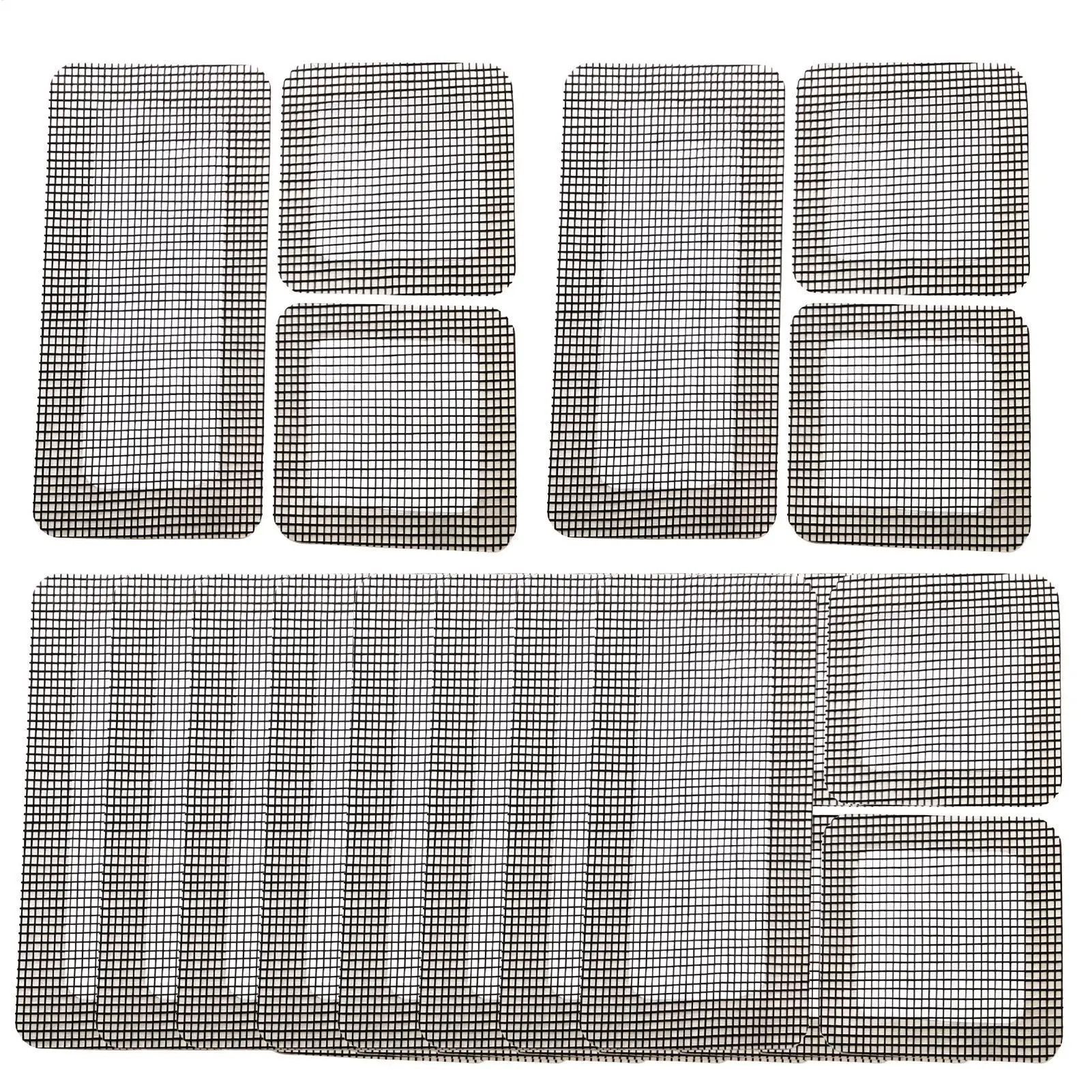 10 Pieces Screen Door Repair Tape Window Mesh Repair Tape Self-Adhesive DIY Protector Strip for Holes Damage Mesh Repair