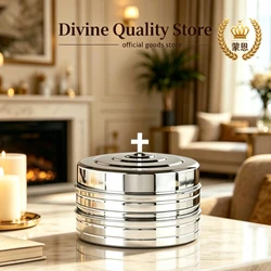 Stainless Steel communion tray with round Base Serving Dish - two tray set with a lid