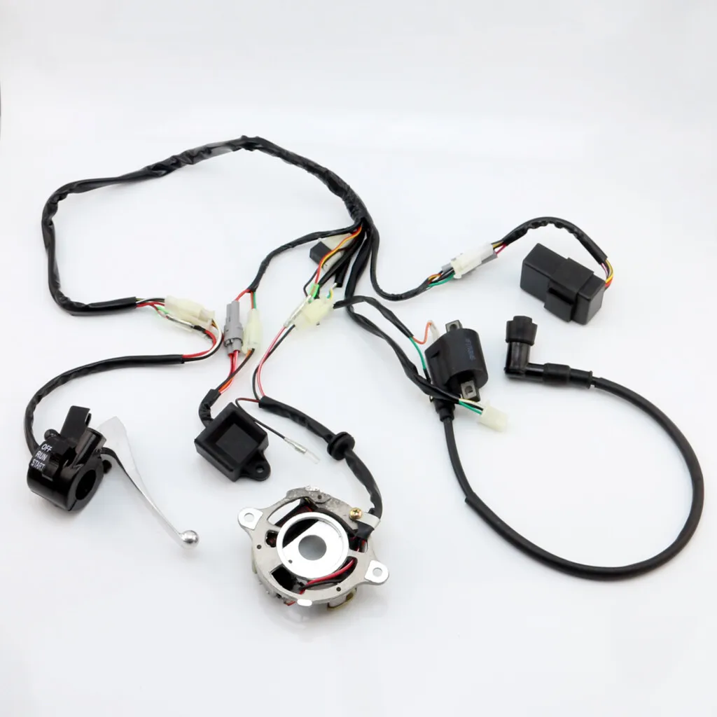 PW50 CDI Unit Magneto Stator WIRING HARNESS Loom Ignition Switch Assembly