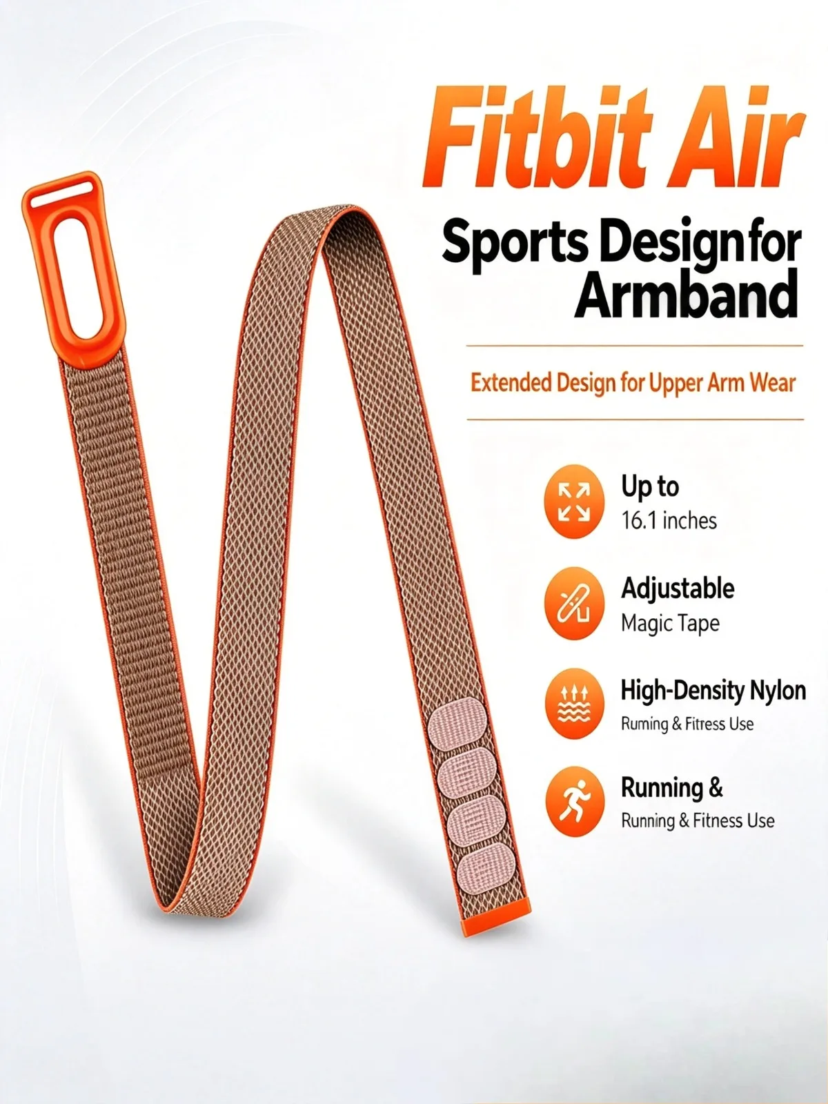 Google Fitbit Air Bicep Armband Sport Fitness Tracker Nylon Gewebtes Atmungsaktives Uhrenarmband Verstellbares Handgelenkband zum Laufen
