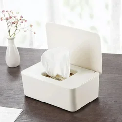 Dustproof Wet Tissue Box with Lid Baby Nappy Wet Tissue Storage Holder Dispenser for Home Car Office Paper Tissue Organizer