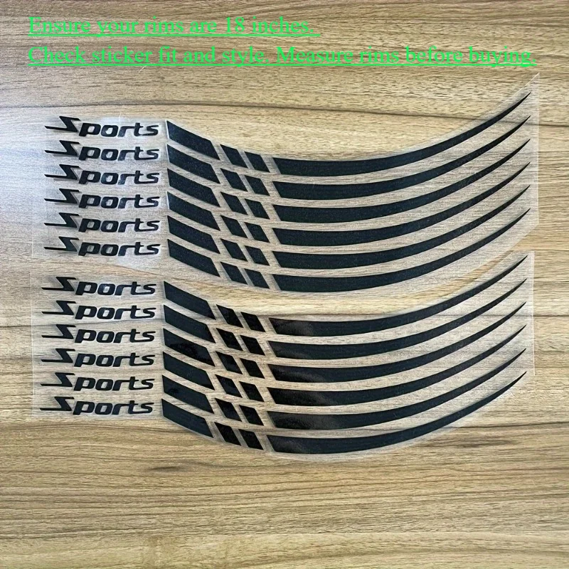 12pcs 18in Motorcycle Wheel Rim Motorcycle Hub Stickers Set Sport Stripe Decor Motocross Bike Wheels Stickers Waterproof Decals