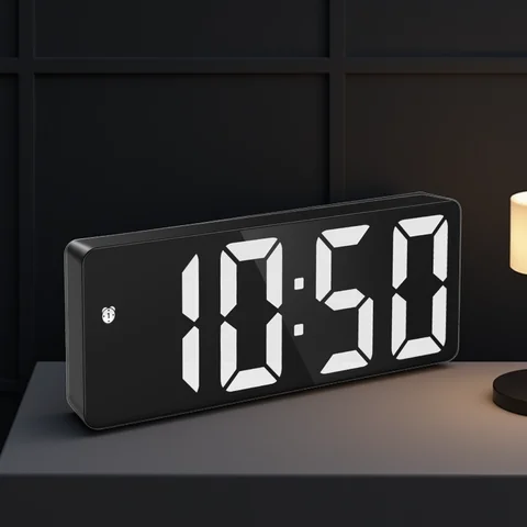 ORIA Upgraded LED Clock Digital Alarm Clocks Desktop Bedside Electronic Desk Watch Snooze Desk Clock Wake Up Alarm Clock