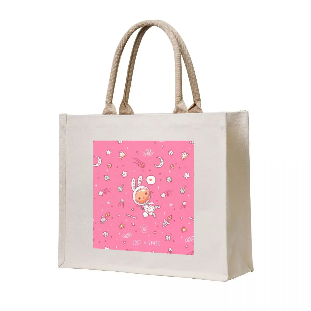 

Cute bunny in Space Tote Bag Gift bags tote bag university personalized tote Women's shopping bag