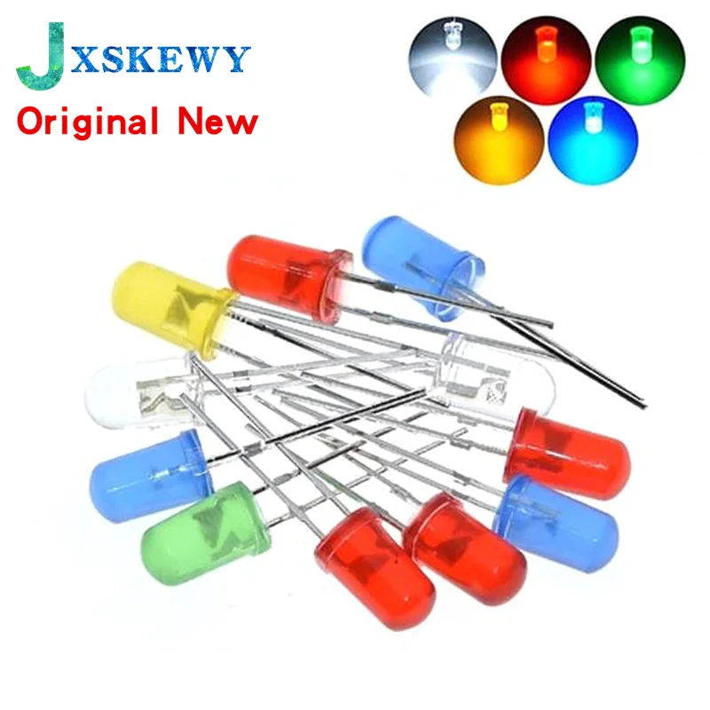 

5Colors*20PCS=100PCS 5mm LED Diode Light Assorted Kit Green Blue White Yellow Red COMPONENT DIY kit new original