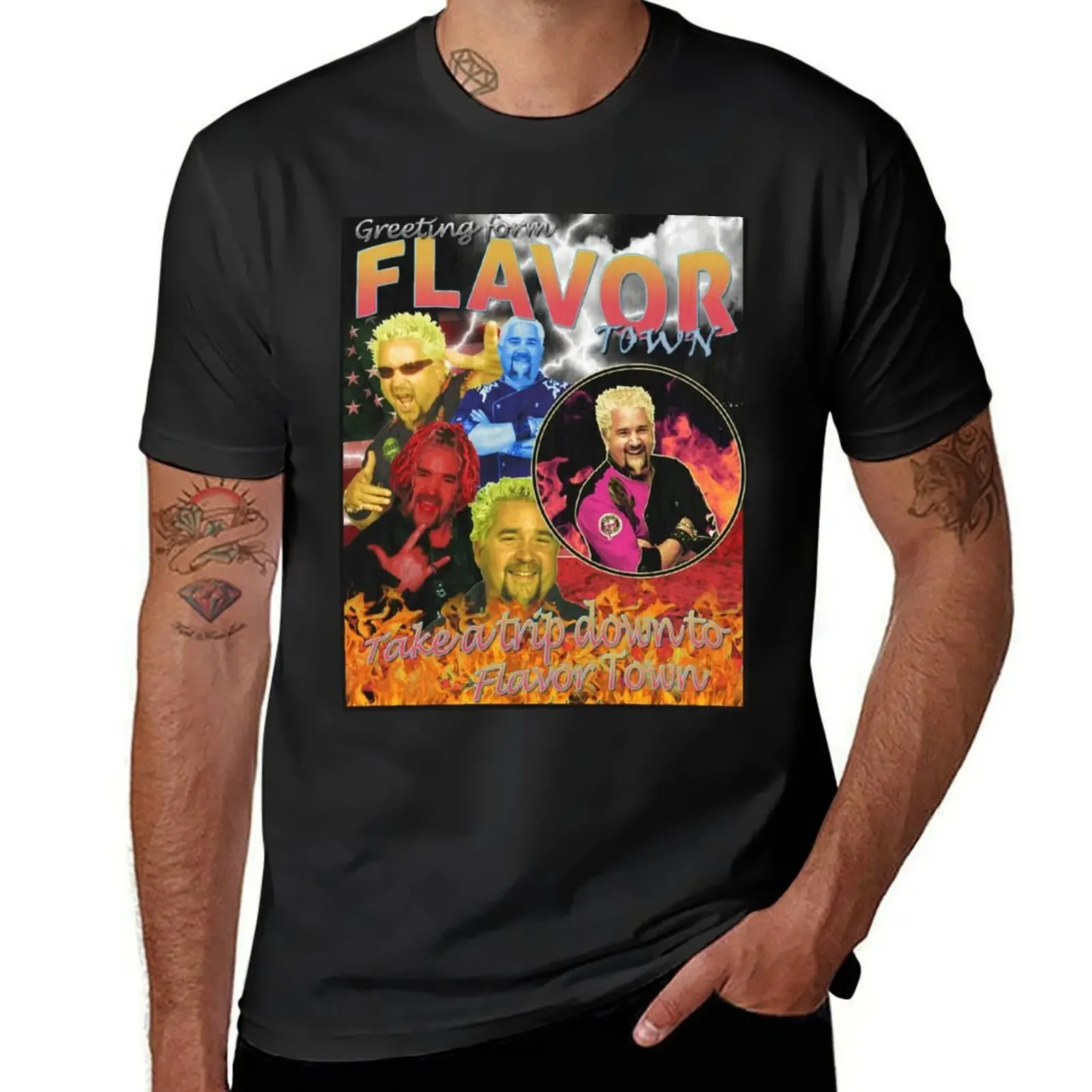 Guy Fieri Flavor Town Vintage T-Shirt cute tops Man t-shirt shirts graphic tees blacks mens vintage t shirts