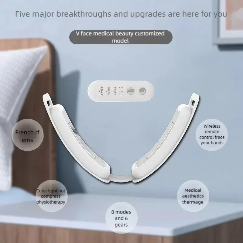 Dispositivo per il lifting del viso EMS Terapia fotonica a LED Vibrazione Massaggiatore facciale Viso dimagrante Rimozione del doppio mento Cintura di sollevamento linea V Cura della pelle