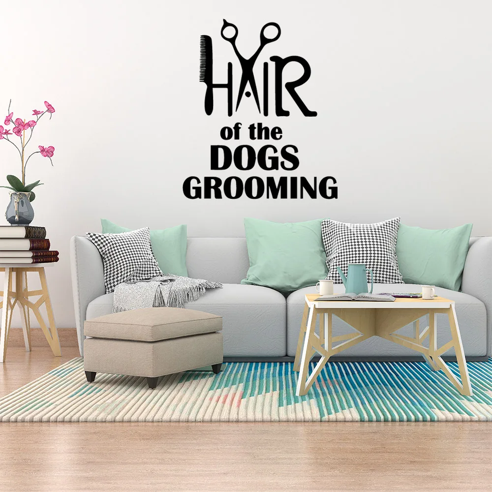 1PC Cartoon Pet grooming Pvc Wall Decals Home Decor Study Room Background Wall Art Decal