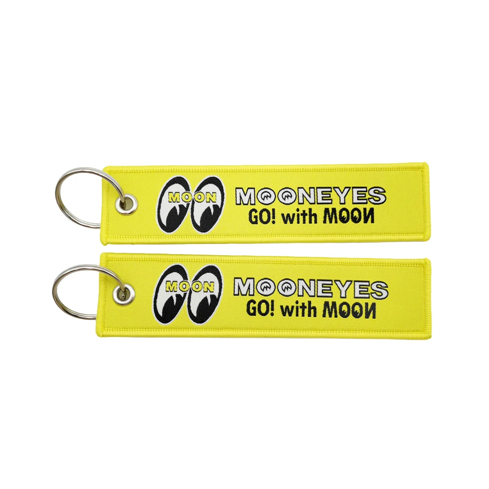 JDM Federclip Auto-Schlüsselanhänger Gelb MOONEYES Motorrad-Schlüsselring Persönlicher Modischer Stoff-Schlüsselanhänger JET-Tag Anhänger Zubehör – Detail 14