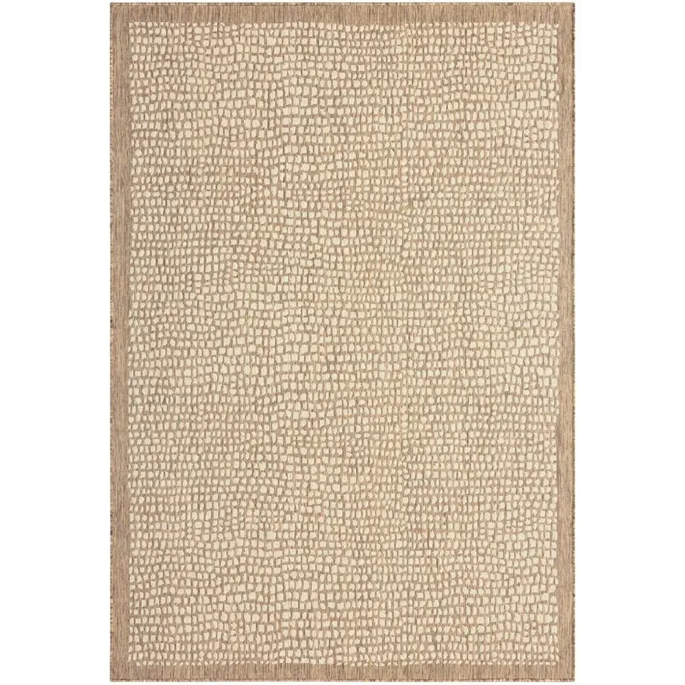 Transitional Indoor/Outdoor Area Rug, Brown, 7'10