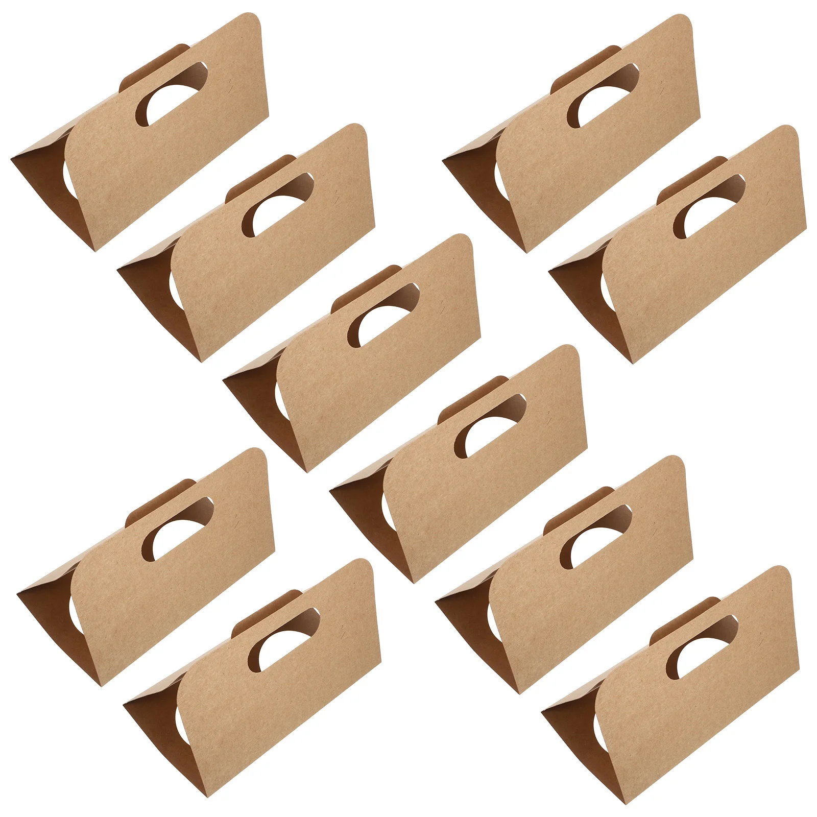 Soporte para bebidas portátil, portavasos plegable, compatibilidad para bebidas frías y calientes, papel para llevar, mango ligero, 10 Uds.