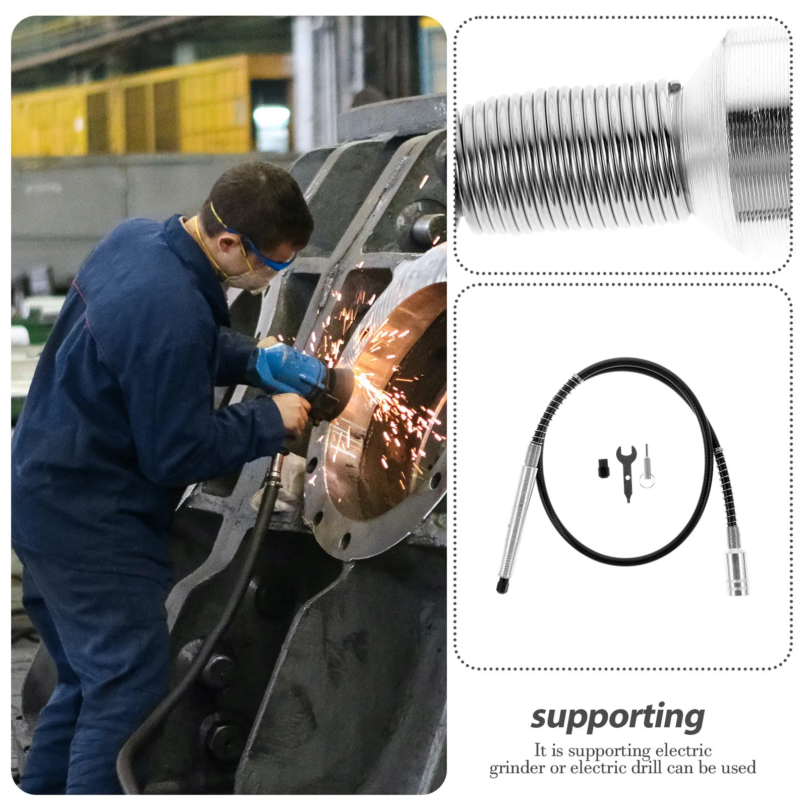 Electric Grinder Flexible Shaft For Drill Polishing Machine Black Rotary Tool Accessory Extension Rod