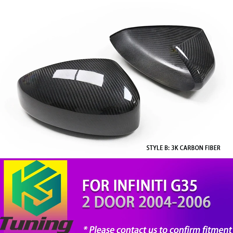 Add on Style 3K/Hexagon Dry Carbon Fiber Side Door Rearview Mirror Cover Sticker For Infiniti G35 2 Door 2004 2005 2006