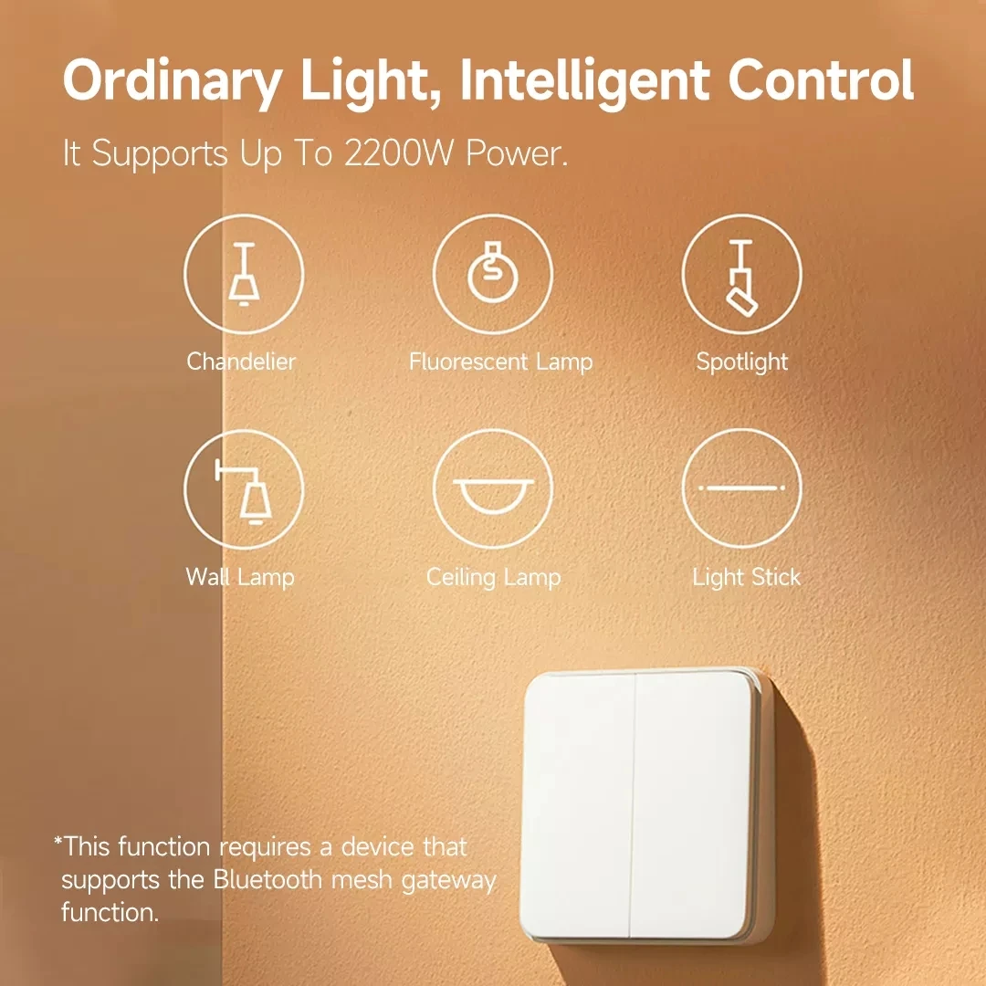 Xiaomi Mijia Wall Switch Mesh Smart Wireless Key Light Remote Control Zero Line Fire Wire With Neutral Switches Xiaomi Mi Home