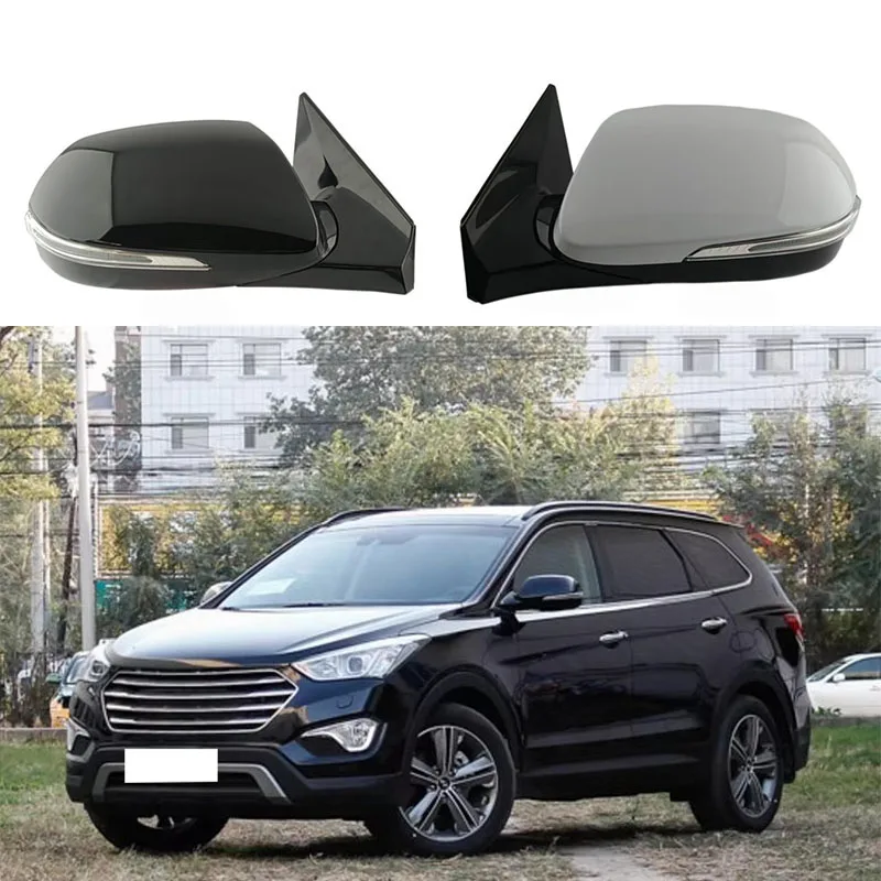 For Hyundai Grand Santa Fe 2016-2018 14/15 Pin Mirror Heated Fold Memory Signal Puddle Lamp BSD Plastic Frame Glass 87610-2WBL0