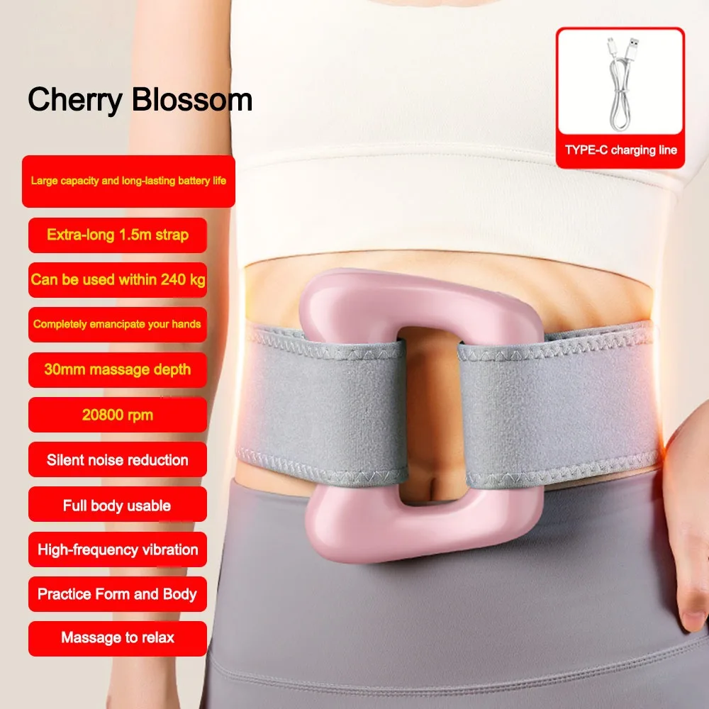 Hands-free Electric Fascia Ring With Belt USB Charging Abdominal Massager Whole Body Rotating Massage Belt