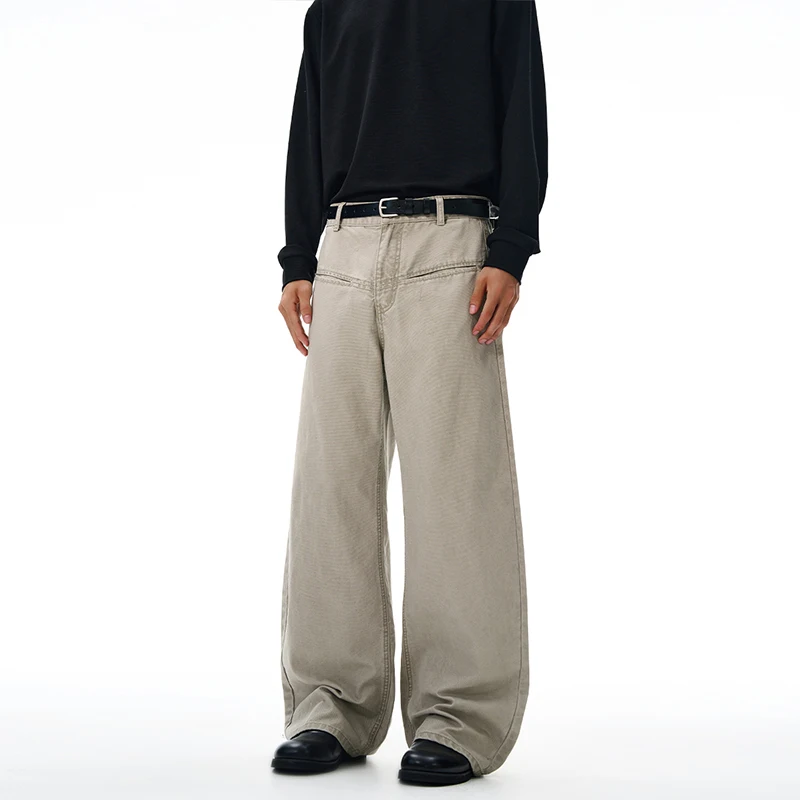 

2025 autumn and winter casual pants, men's and women's straight tube loose fitting trendy street Japanese style jeans