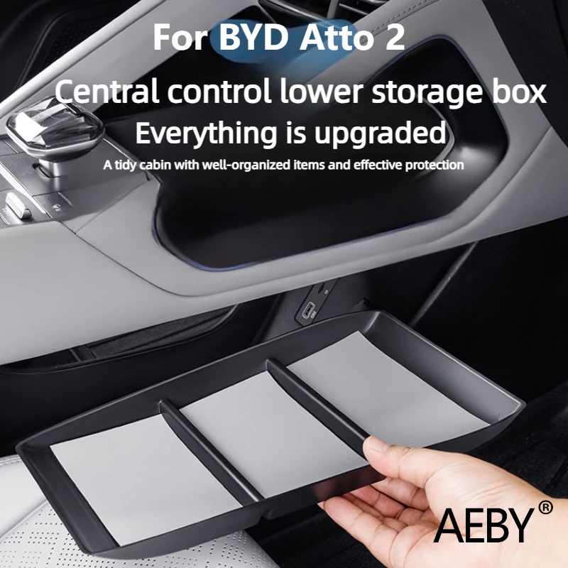 

AEBY For BYD Atto 2 Smart Driving Edition 2024-2025 Center Console Lower Tray Organizer with Dividers, Car Interior Accessories