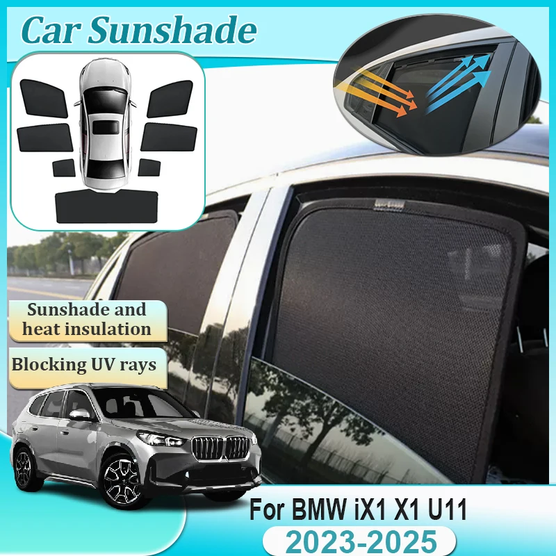 

Магнитный солнцезащитный козырек для BMW iX1 X1 U11 2023 2024 2025, солнцезащитный козырек от ультрафиолета, занавеска, боковое окно, козырек, автомобильные аксессуары